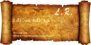 Léva Réka névjegykártya